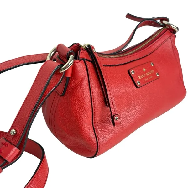 KATE SPADE Berkshire Road Gabriella Leather Crossbody/ Shoulder Bag Red - $298. - Image 9