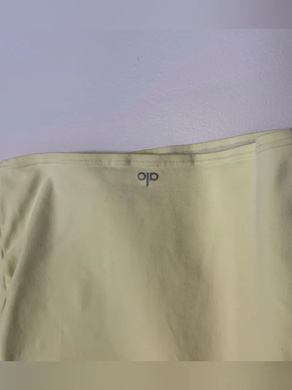 Alo Yoga Choice Polo Crop Yellow Green Lime Workout Top Short Sleeve Size L - Image 6