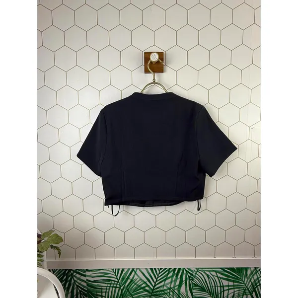 Pepper Mayo Black Short Sleeve Front Cutout Cropped Top - Size - 10 - NWT - Image 3