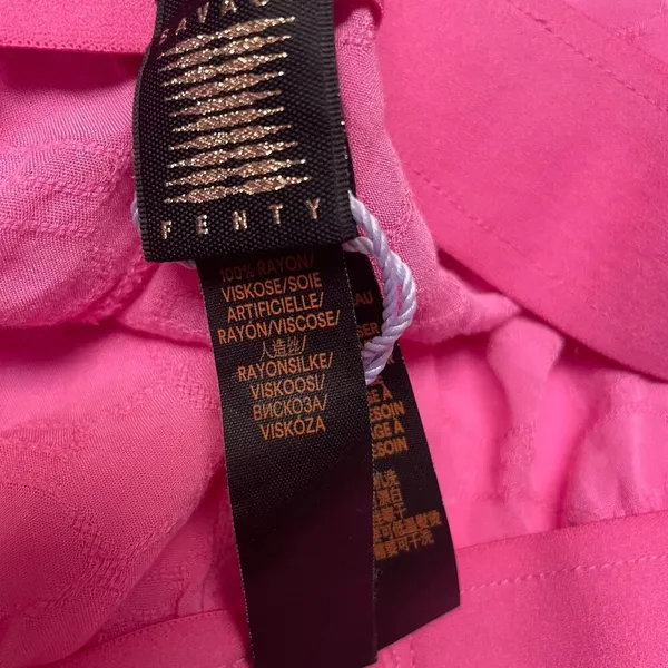 Savage X Fenty Pink Wide Leg Lounge Pants Size Medium Loose Textured Sleep - Image 4