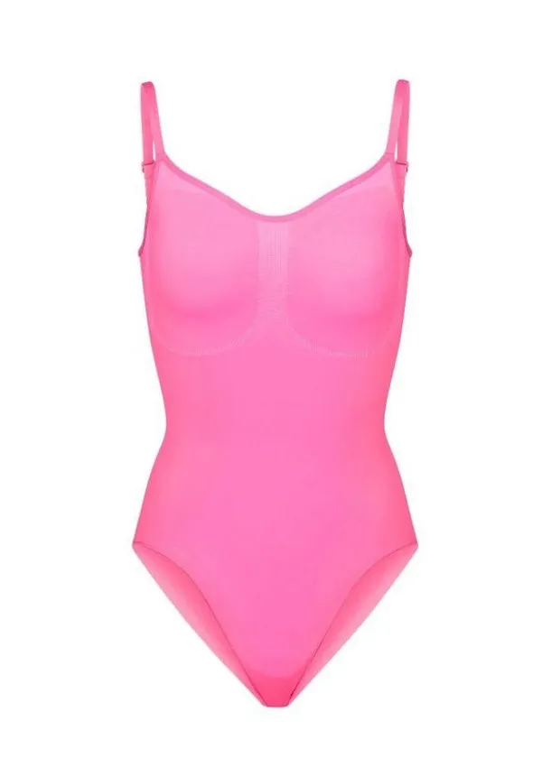 SKIMS SCULPTING BODYSUIT W SNAPS Neon Orchid S/M New without box - Image 4