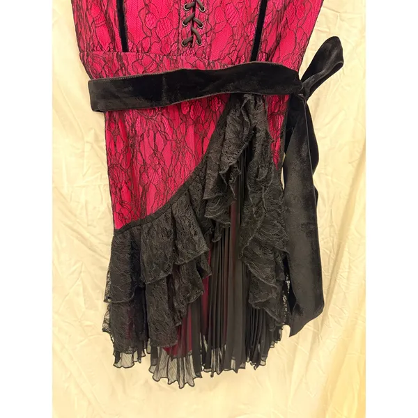 Alice + Olivia NEW Black Hot Wild Pink Chantil Lace Corset‎ Mini Dress US 4 $695 - Image 7