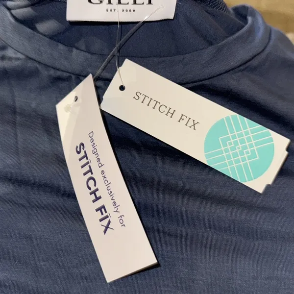 Gilli Meirah‎ crew knit Blue Short Sleeve Bodysuit size M - Image 3