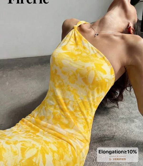 Yellow flower dress Size M - Image 3