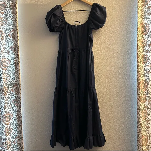 Francesca's Collections Navy Blue Puff-Sleeve Tiered Maxi - Image 4