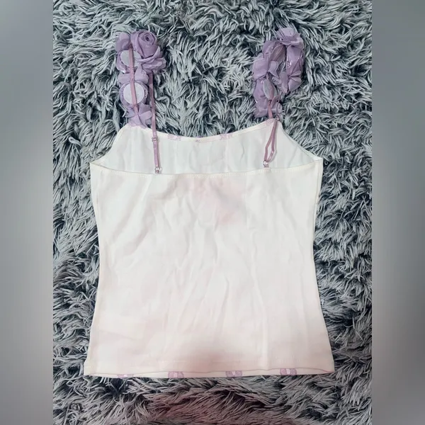 Sugar thrillz White and purple Floral top - Image 6