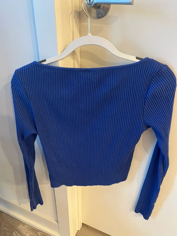 H&M Blue Long Sleeve Top - Image 2