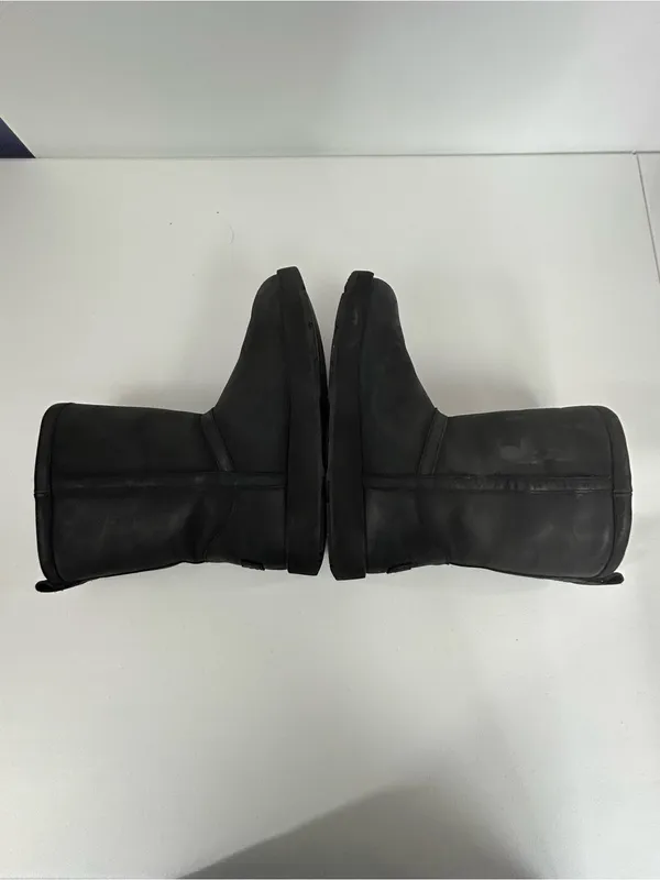 UGG Women's Classic Black Short Leather Waterproof Boots Size 9 - Image 5