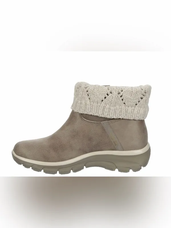 Skechers Women's Pale Taupe Knit-Cuff Ankle Boot Size 7.5 - Image 5