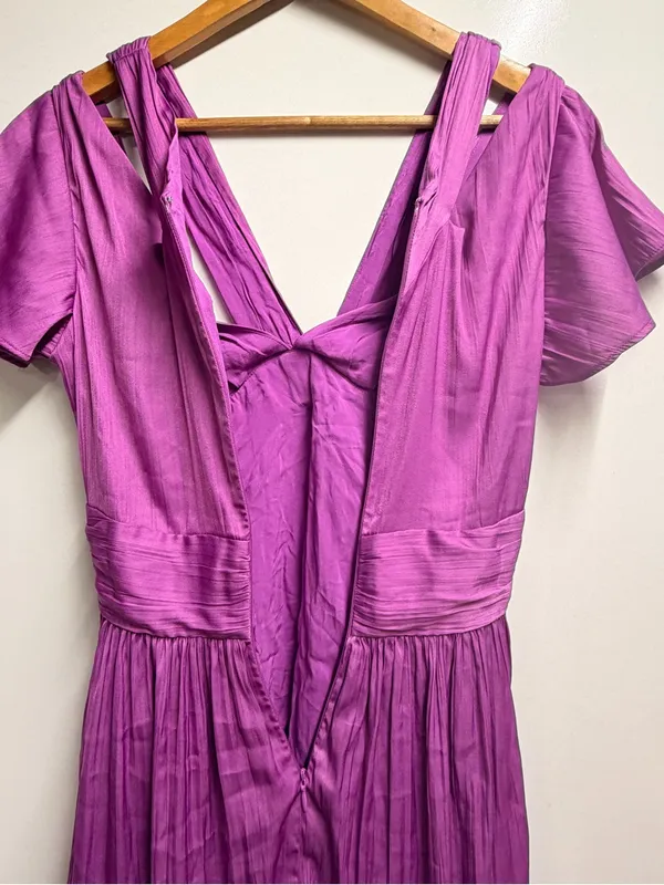 Anthropologie Deep V-Neck Vibrant Mini Dress in purple size 0 women’s - Image 7
