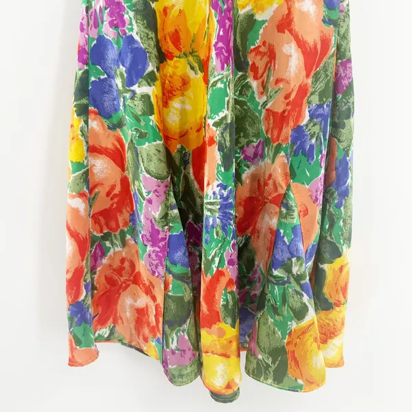 Victoria's Secret Vintage Gold Label 90s Vibrant Floral‎ Print Mini Slip Dress S - Image 7