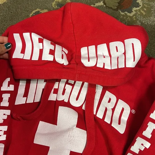 Red lifeguard hoodie - Image 2