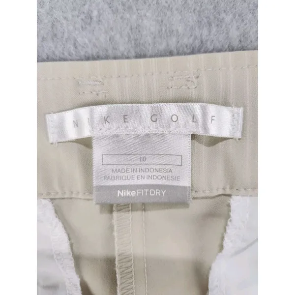 Nike Golf‎ Dri Fit Flat Front Shorts Beige w/ Stripes Women's Size 10 Medium - Image 7