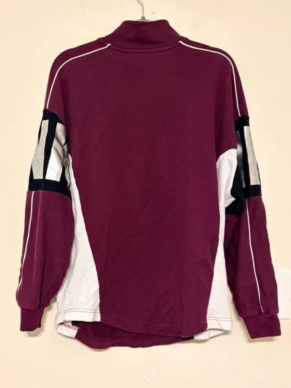 VS PINK Victoria's Secret Maroon/White Logo Quarter Zip Pullover Size Medium - Image 3