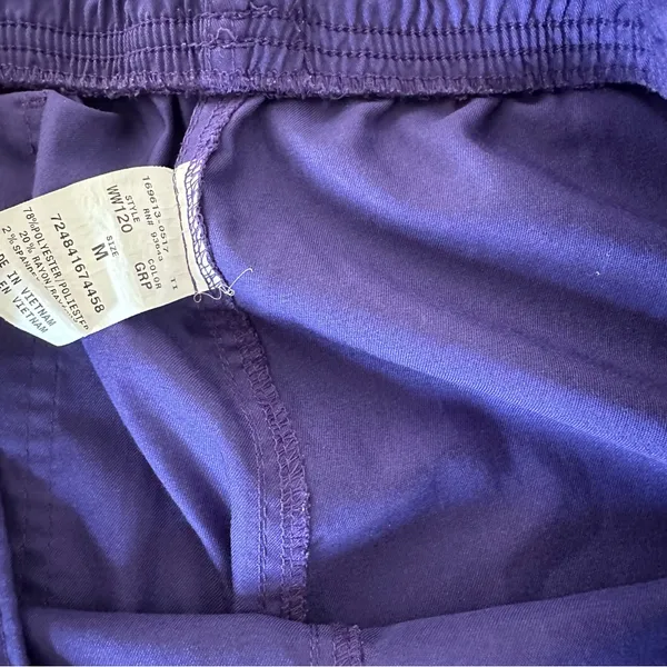 Cherokee Purple Cargo Scrub Pants with Drawstring Waist - Image 4