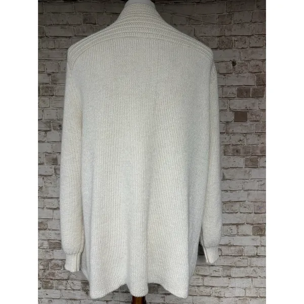 PERUVIAN LINK Ebel Cardigan IVORY 100% Alpaca Pockets Soft One Size‎ UK 10 12 14 - Image 5