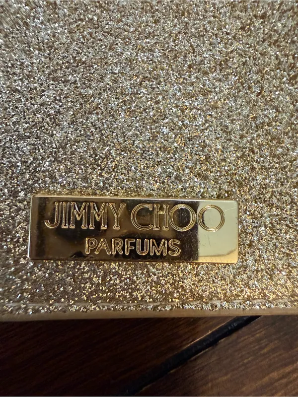 Jimmy Choo parfums glittery coin/perfume pouch, 3" x 5" - Image 3