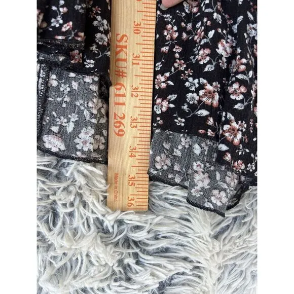 Hudson Gray Black Floral Dress Size Medium‎ Tiered Flowy Prairie - Image 4