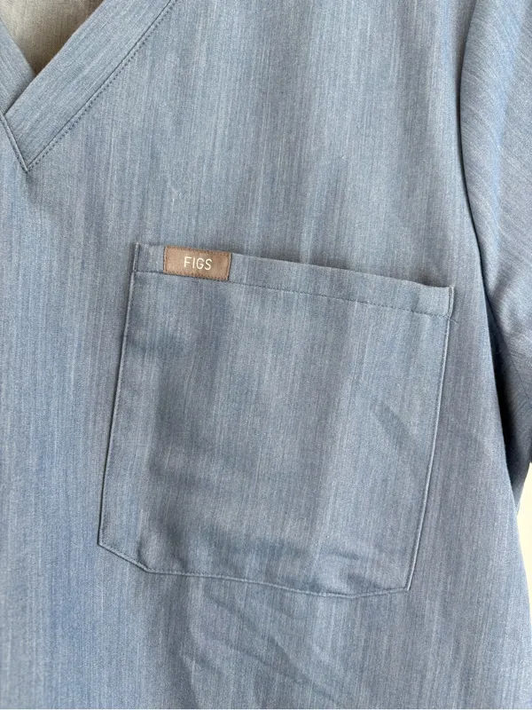 Figs Scrubs Catarina Size XL One Pocket VNeck Scrub Top Blue 1002618 PO 7715 - Image 2