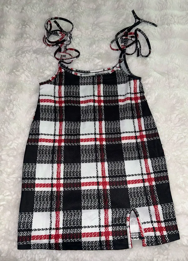 Amazon NWOT Plaid Cami Mini Dress - Image 3