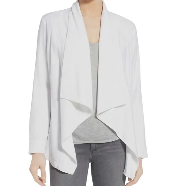 NYDJ Open Front Drape Collar White Blazer – Medium - Image 2