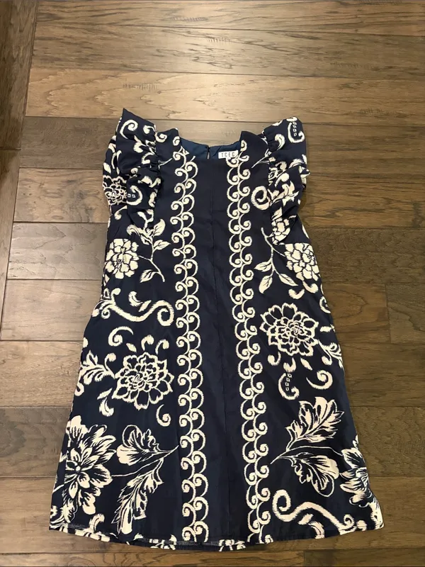 TCEC Navy Flutter Sleeve Dress Sz M - Image 5