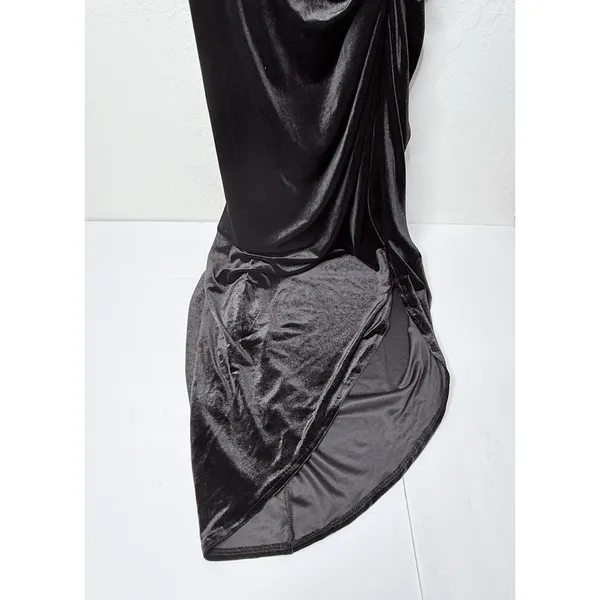 SHEIN Bae Black‎ Dress Velvet Spaghetti Strap 2XL Plus Prom Ruched Stretch New - Image 2