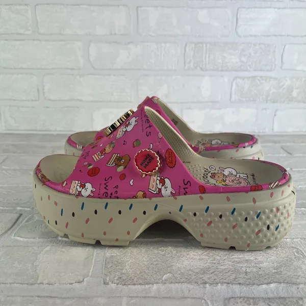 Crocs x Line Friends Stomp Slide Platform Womens 9 Petit Sweets Sandal Unisex M7 - Image 6