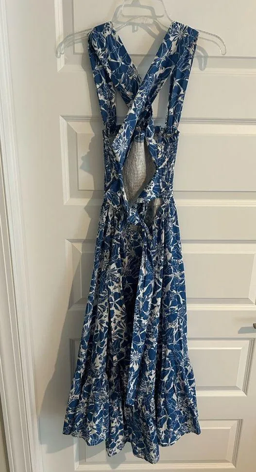Hello Molly Floral Maxi Dress Blue White Size 8 - Image 7