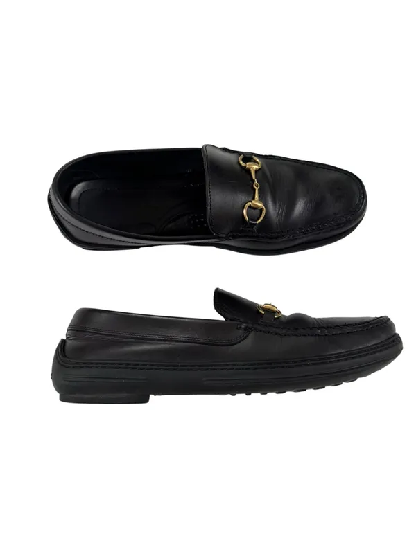 Gucci Horsebit Driving Loafers Black Leather Fits Mens US 8 Womens 9.5 - Image 6