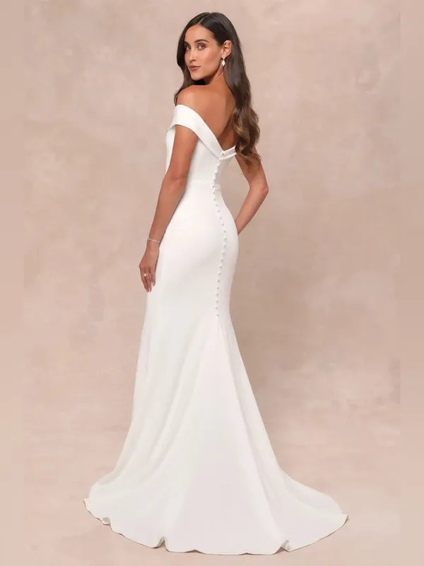 NWT Lulus Arienne White Off-the-Shoulder Mermaid Maxi Dress- Still Full Price - Image 5