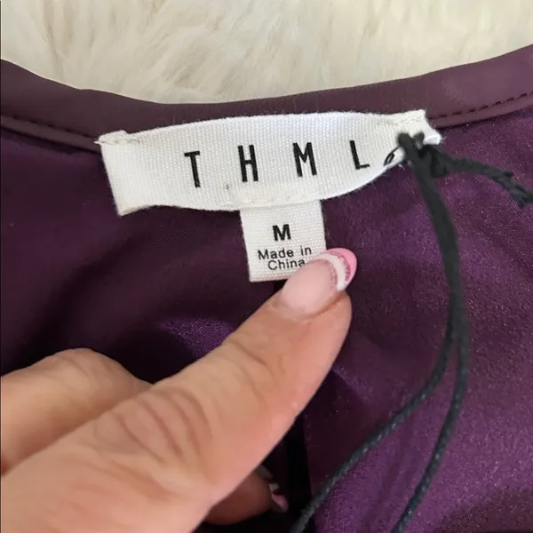 THML Maroon Faux Leather Tiered Maxi/Midi Dress - Image 10