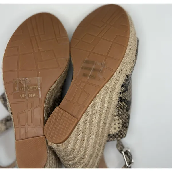 Abound Charlotte Snake Print Espadrille Wedge Sandals‎ Brown Tan Size 10 - Image 6