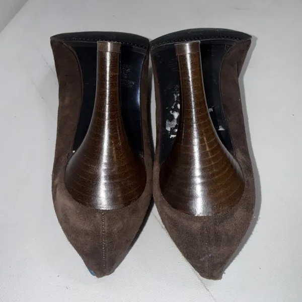 MASSIMO BALDI‎ ITALY Ribbon Brown Sueded LEATHER PUMPS HEELS Shoes Sz 9 B - Image 9