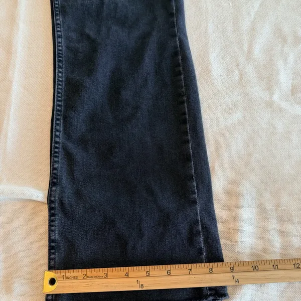 Pilcro Anthropologie Jeans Womens 26 Black High Rise Wide Leg Raw Hem Cropped - Image 6