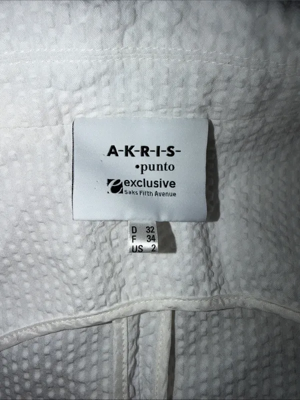 Akris Punto White Textured Single-Button Blazer - Image 7
