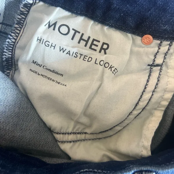 Mother High Waisted Looker Blue Jeans - Image 5