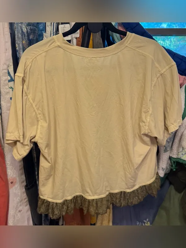 NWT Free People FP Intimately You Wish Graphic Tee - Khaki Chino Combo - Medium - Image 9