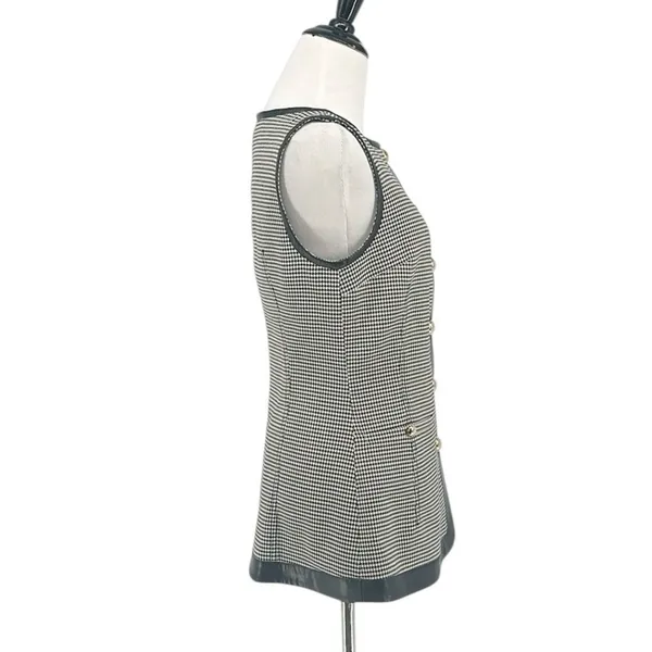 Simkhai Cressida Sleeveless Button Down Top Black White Check Size 2 NWT - Image 8