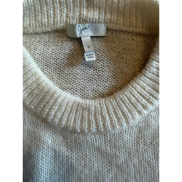 Joie Alpaca Wool Blend Sweater Small Pink Cream Colorblock Cozy - Image 9