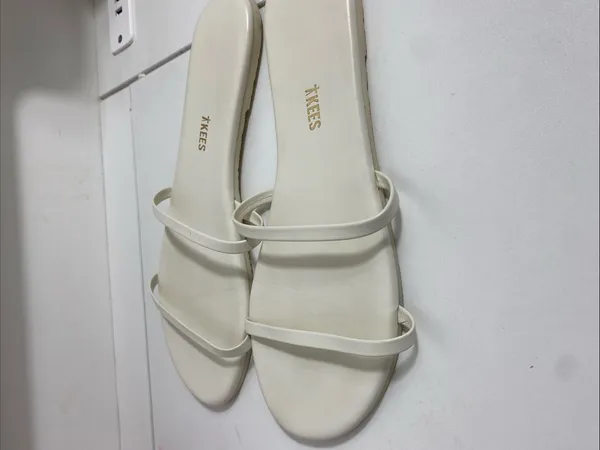 TKEES Cream Double-strap Minimal Slide Sandals Size 11 US - Image 9