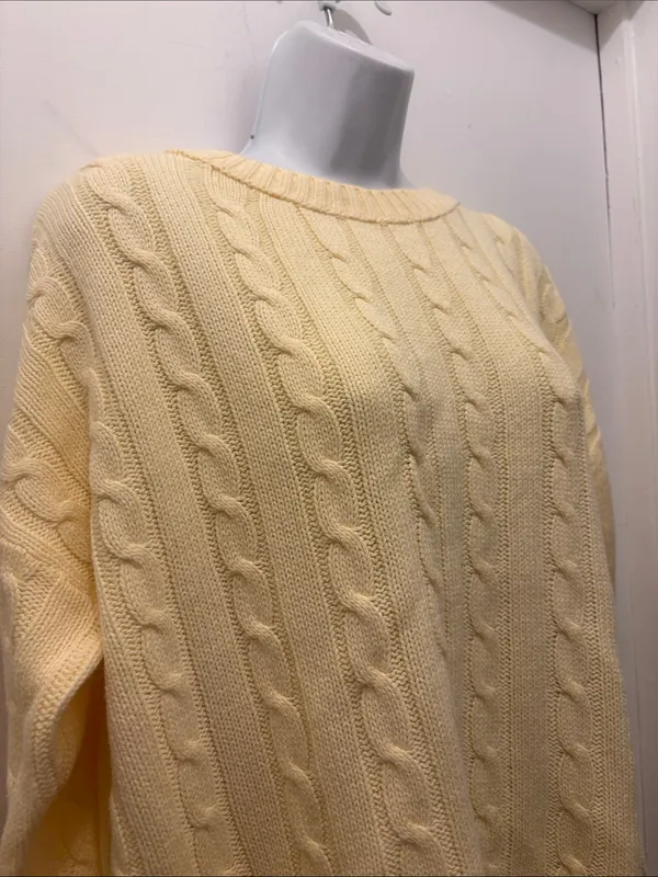 wild fable Pale Yellow Cable Knit Crewneck Sweater XL new - Image 2