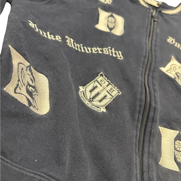 💙😈 Vintage Castle Sport‎ Duke Blue Devils Embroidered Zip Jacket M 😈💙 - Image 3