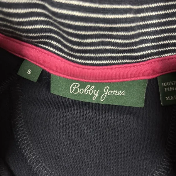 Masters Bobby Jones Top Womens Small 1/4 Zip Golf Pullover Navy Peruvian Cotton - Image 3