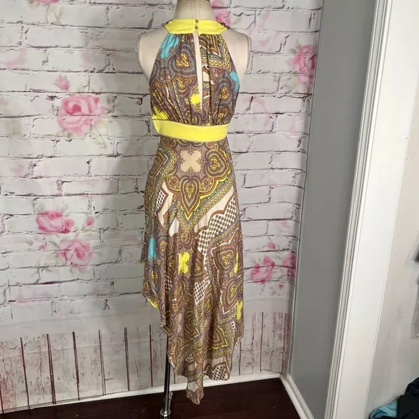 🔥5 for $25 sale🔥 Antonio Melani silk bohemian print asymmetric night out dress - Image 6