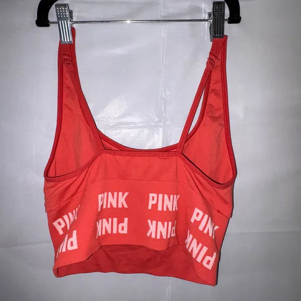 Pink Victorias Secret Active Seamless Crop Sports Bra Coral Orange Small - Image 2