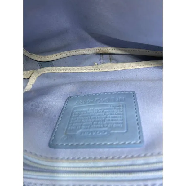 COACH Small Handbag Green White Tote Bag - Image 10
