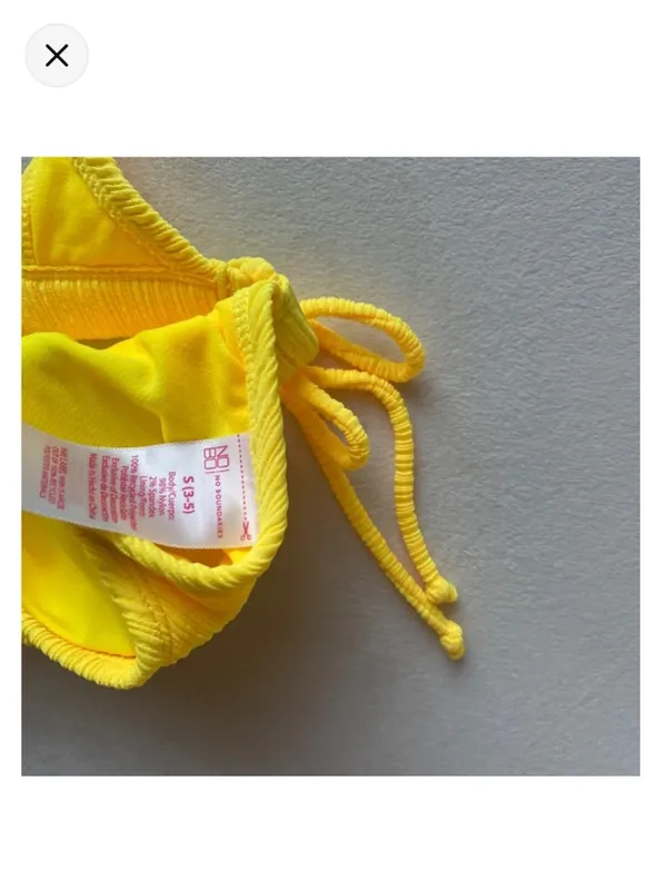 Yellow ribbed daisy bikini top - Image 6