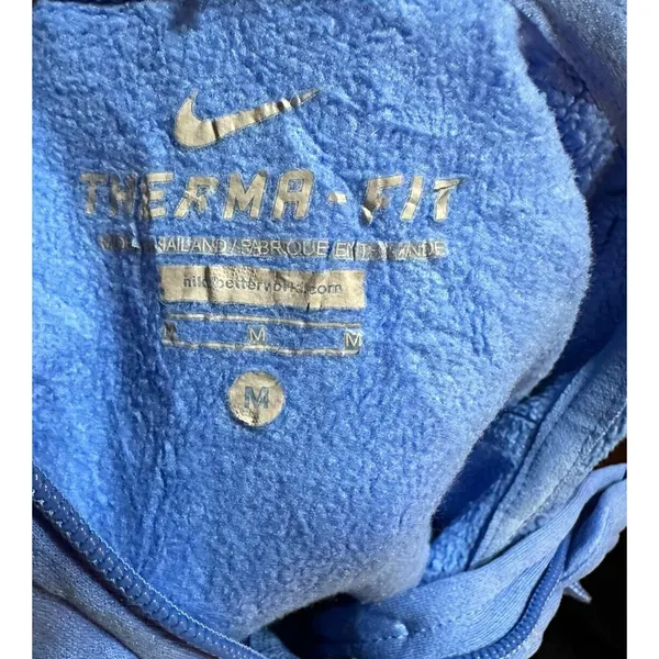 Nike‎ Women's Size M Therma- Fit Full Zip Fleece Lined Blue Hooded Jacket - Image 5