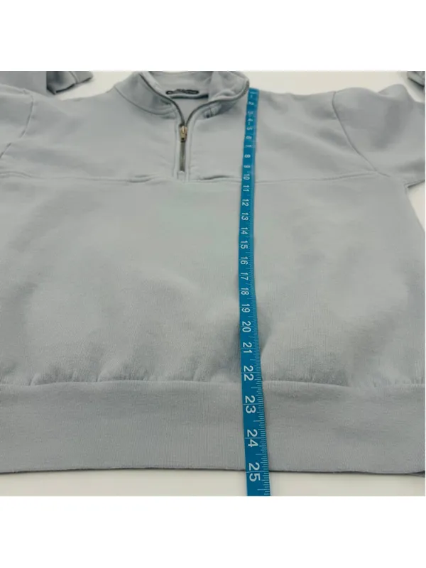Brandy Melville Light Blue Half-Zip Sweatshirt One Size - Image 7